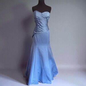 ALFRED ANGELO 7168 ONCE UPON A‎ TIME SZ 6 FORMAL GOWN DRESS Blue Lace Up